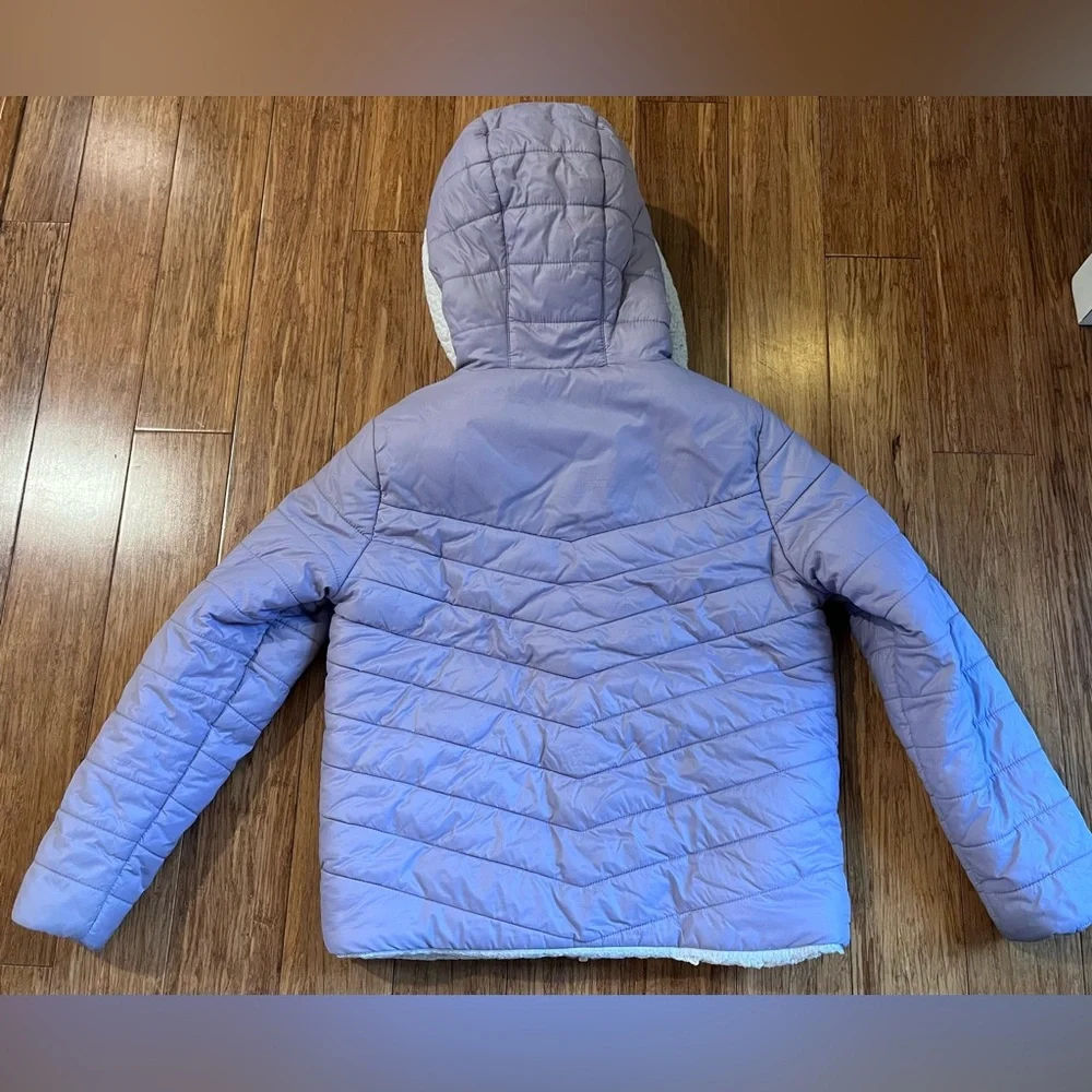 MICHAEL Michael Kors Girl's Puffer Coat Sherpa Hood Lilac Size 10/12
